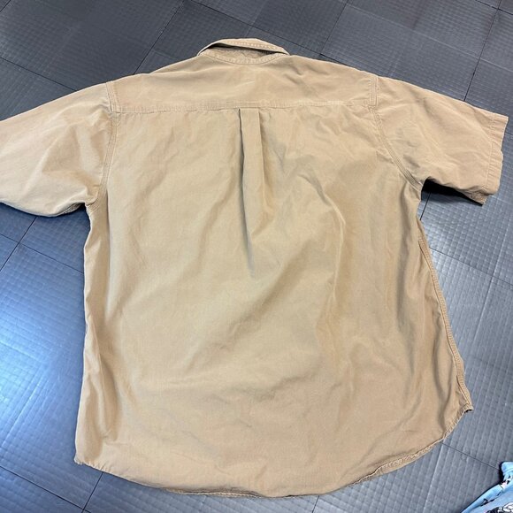 CARHARTT MENS TAN SHORT SLEEVE BUTTON UP SHIRT LARGE - Picture 8 of 10